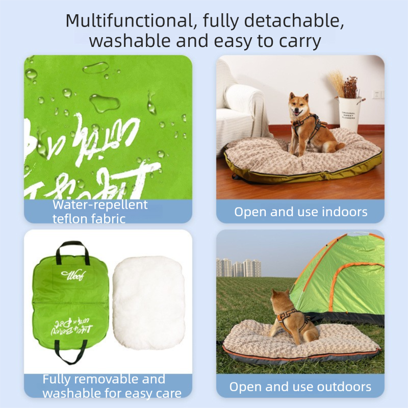 3-Piece Blue Winter Pet Outdoor Travel  Set – blue  s size Reflective Dog Puffer Jacket, blue  3m Retractable Leash & blue  Portable Foldable Dog Bed