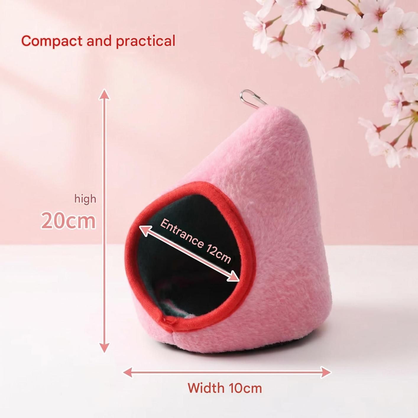 2-Pack (Pink+Blue) Hanging Hamster Cozy Nest Warm Fleece Bed for Winter Small Pet Sleep Hideaway